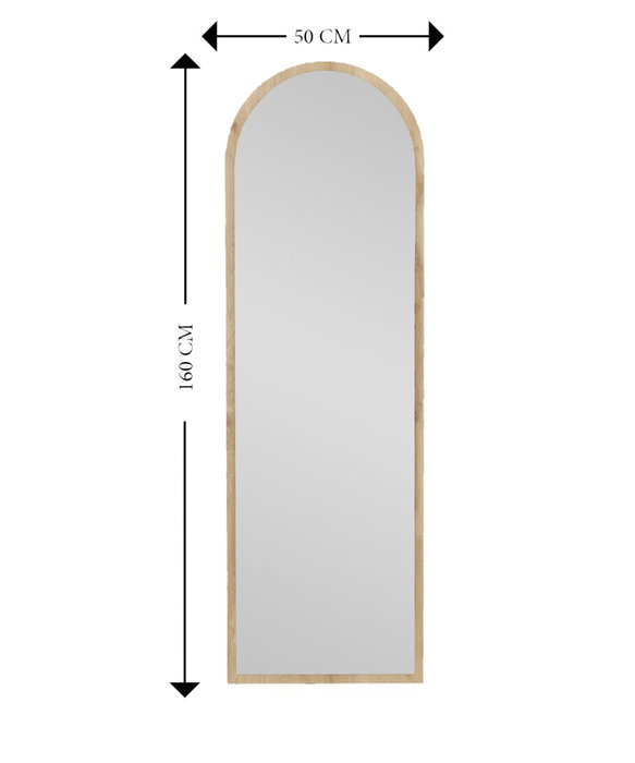 Hanah Home Espejo flotal-e Natural 160x50 cm MDF Ecológico